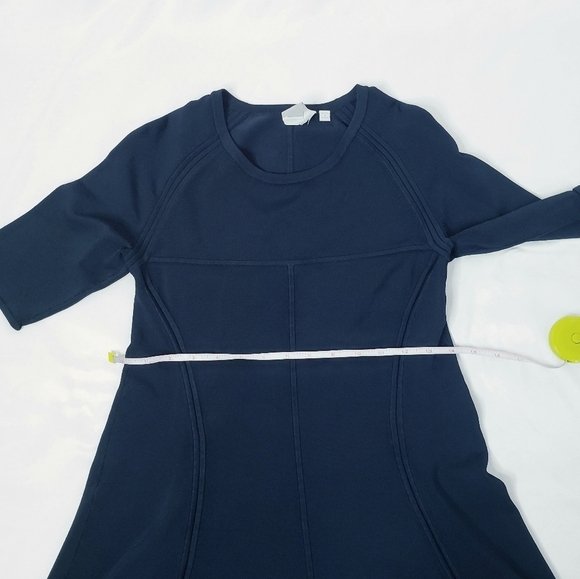 A.L.C Shelby Seamed Raglan Fit and Flare Dress Navy - Picture 8 of 14